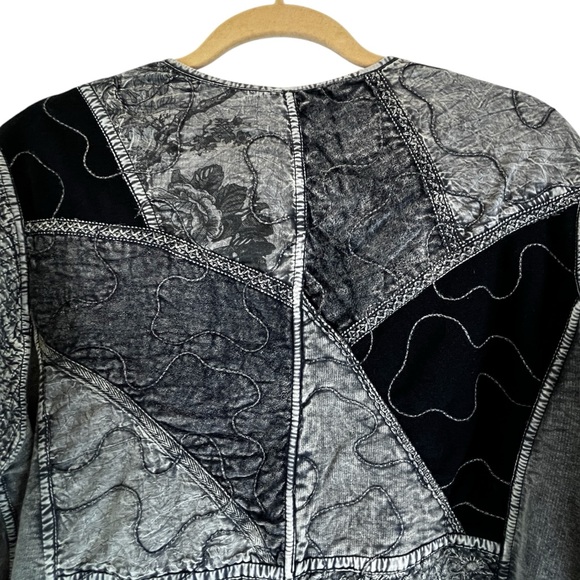 PARSLEY & SAGE Reversible Mixed Media Patchwork Quilted Jacket Embroidered XL - Picture 4 of 14
